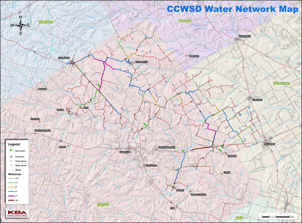 CCWSD Water Network Map